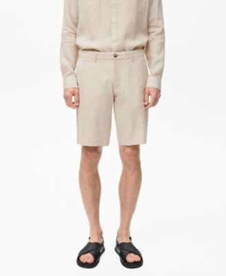 MANGO - Men's Slim-Fit 100% Linen 9.96" Bermuda Shorts