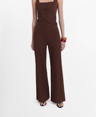MANGO - Women's Flowy Straight-Fit Pants