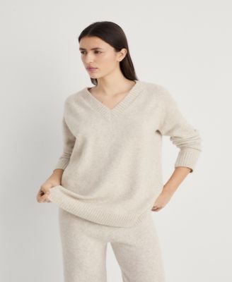 MANGO - Women's V-Neck Knit Sweater