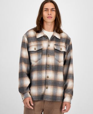 GUESS - Men's Long Sleeve Check Button-Front Overshirt