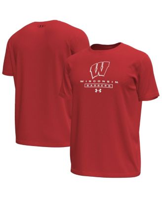 Under Armour - Men's Red Wisconsin Badgers Stack Stretch Performance T-Shirt