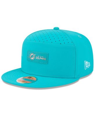 New Era - Men's Aqua Miami Dolphins 2025 Sideline Split Panel 9FIFTY Snapback Hat