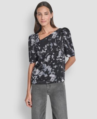 DKNY - Women's Short Sleeve Printed Top