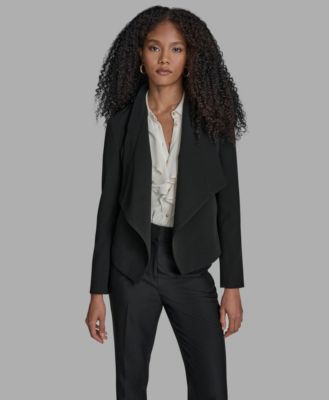 BCBG - Women's Padded Shoulder Open Front Jacket