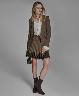 BCBG - Women's V-Neck Ruffle Hem Jacket