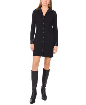 1.STATE - Women's Button-Up Collar Mini Dress