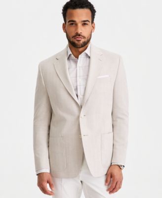 Michael Kors - Men's Classic-Fit Tan Herringbone Blazer
