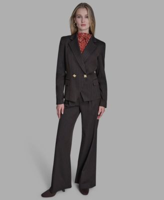 BCBG - Women's Pinstripe Peak Lapel Notch Collar Jacket