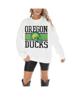 Gameday Couture - Women's White Oregon Ducks Fair Catch Pullover Sweatshirt