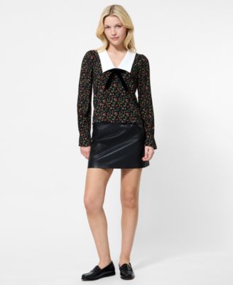 French Connection - Women's Floral Print Collared Top
