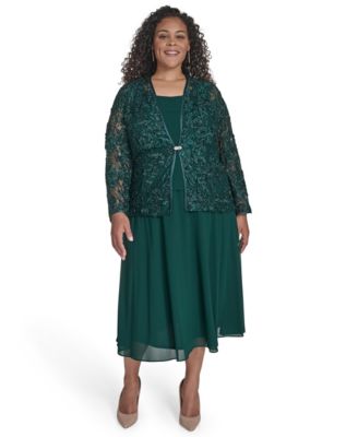 Jessica Howard - Plus Size 2-Pc. Lace Jacket & Dress Set