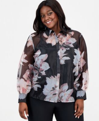 Anne Klein - Plus Size Organza Blouse