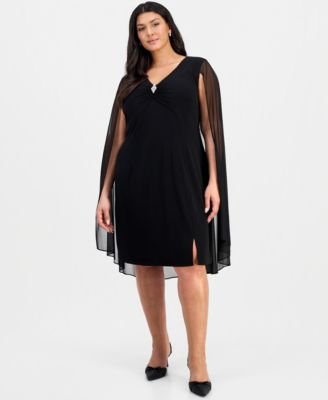 Connected - Plus Size Capelet Sheath Dress