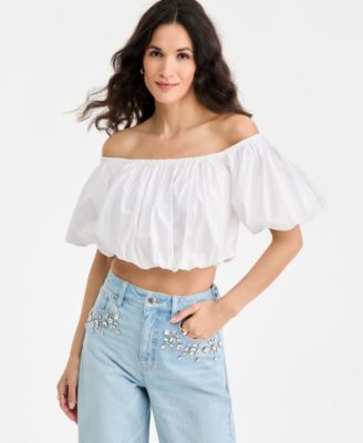 Women's Off Shoulder Bubble Top, Macy's Exclusive image