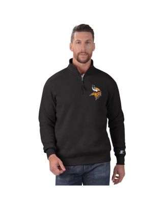 Starter - Men's Black Minnesota Vikings Classic Half-Zip Pullover Sweatshirt