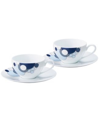 Frank Lloyd Wright Imperial Cabaret Blue Set of 2 (4-Pieces) Cups, 7 oz. & Saucers image