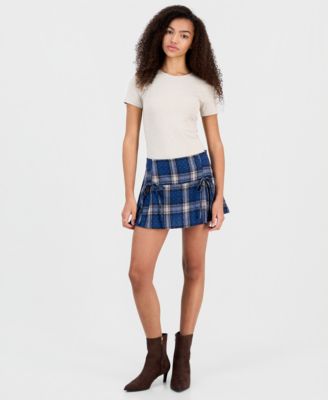 Tinseltown - Juniors' Pleated Rhinestone Mini Skort