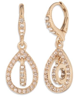Givenchy - Gold-Tone Crystal Pave Pear Drop Earrings
