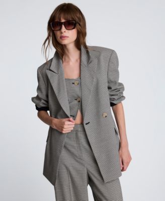 Kenneth Cole - Women's Houndstooth Double-Breasted Jacket