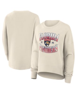 Fanatics - Women's Cream Florida Panthers Oversized Slice Pullover Sweatshirt