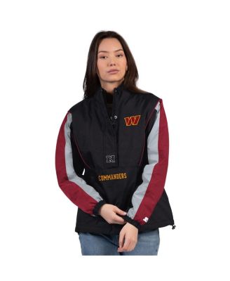 Starter - Women's Black/Burgundy Washington Commanders Thursday Night Gridiron Half-Zip Jacket