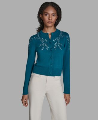 BCBG - Women's Embellished Button-Front Cardigan