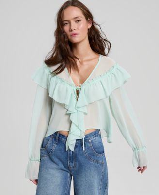 And Now This - Women's Ruffled Chiffon Blouse