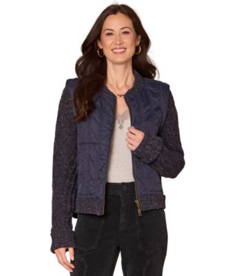 Democracy - Petite Quilted Vest Zip Jacket
