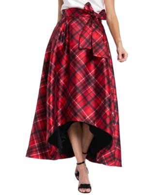 Muse - Women's High-Low Plaid Pattern Skirt