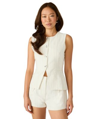 Steve Madden - Women's Wesley Short-Sleeve Button Front Top