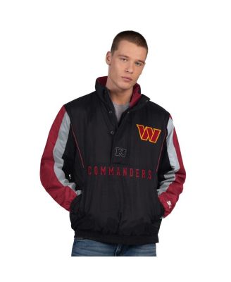 Starter - Men's Black Washington Commanders Thursday Night Gridiron Half-Zip Jacket
