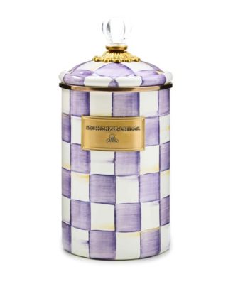 Violet Check Handmade Large Canister image