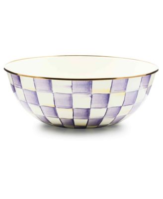MacKenzie-Childs - Violet Check Extra Large Everyday Bowl