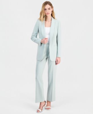 Anne Klein - Women's Shawl-Collar Open-Front Jacket & Pull-On Straight-Leg Pants