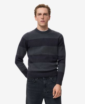 MANGO - Men's Wool-Blend Striped Sweater