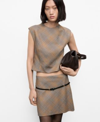 MANGO - Women's Fitted Check Top