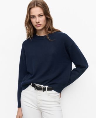 MANGO - Women's Round-Neck Knitted Sweater