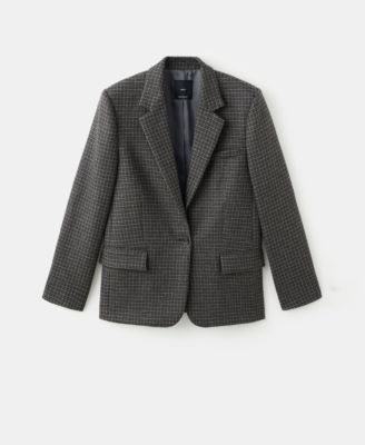 MANGO - Women's Wool Check Blazer