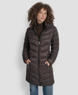 DKNY - Women's Zip-Front Long Coat