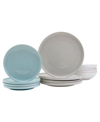 Haven - Modern Speckle Mixed Color 12-Pc. Dinnerware Set, Service for 4