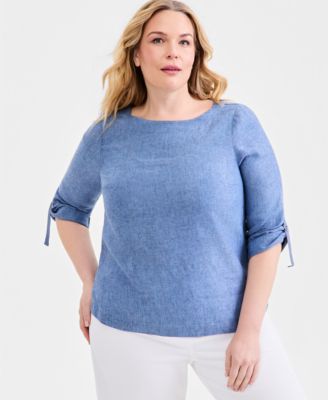 Charter Club - Plus Size Solid Crewneck Top