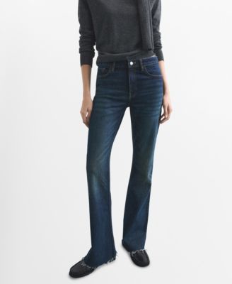 MANGO - Women's Fiona Flared Mid-Rise Jeans