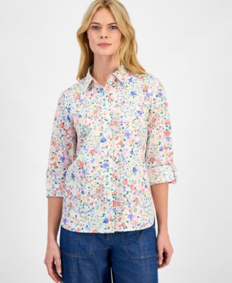 Nautica - Women's Belagio Floral Roll-Tab Shirt