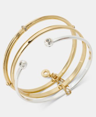 Anne Klein - 3-Pc. Set Crystal Bangle & Cuff Bracelets