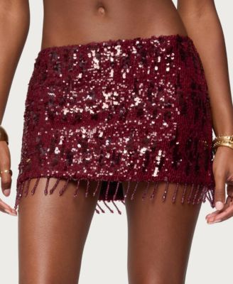 Women's Dalis Fringed Sequin Mini Skirt image