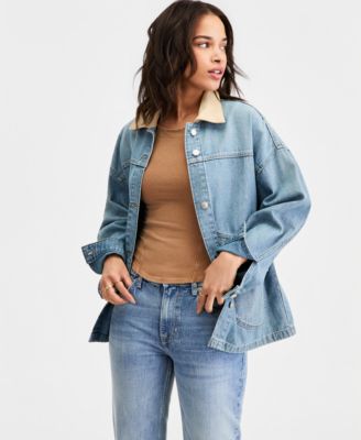 Free People - Juniors' Lemon Oversized Denim Jacket