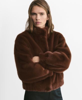 MANGO - Women's Pockets Faux-Fur Jacket