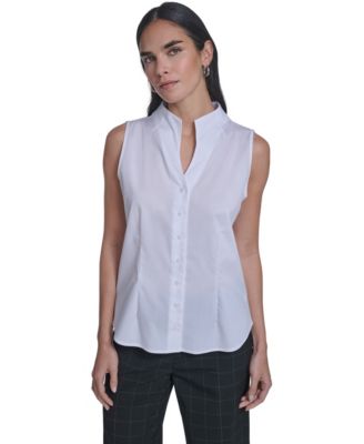 Calvin Klein - Women's Sleeveless Button-Down Top
