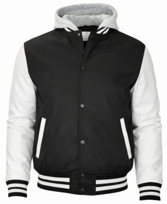 Q-Active - Men's Ribbed Collar Hooded Varsity Jacket