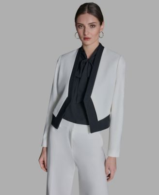 BCBG - Women's Stand-Up Collar Open-Front Blazer